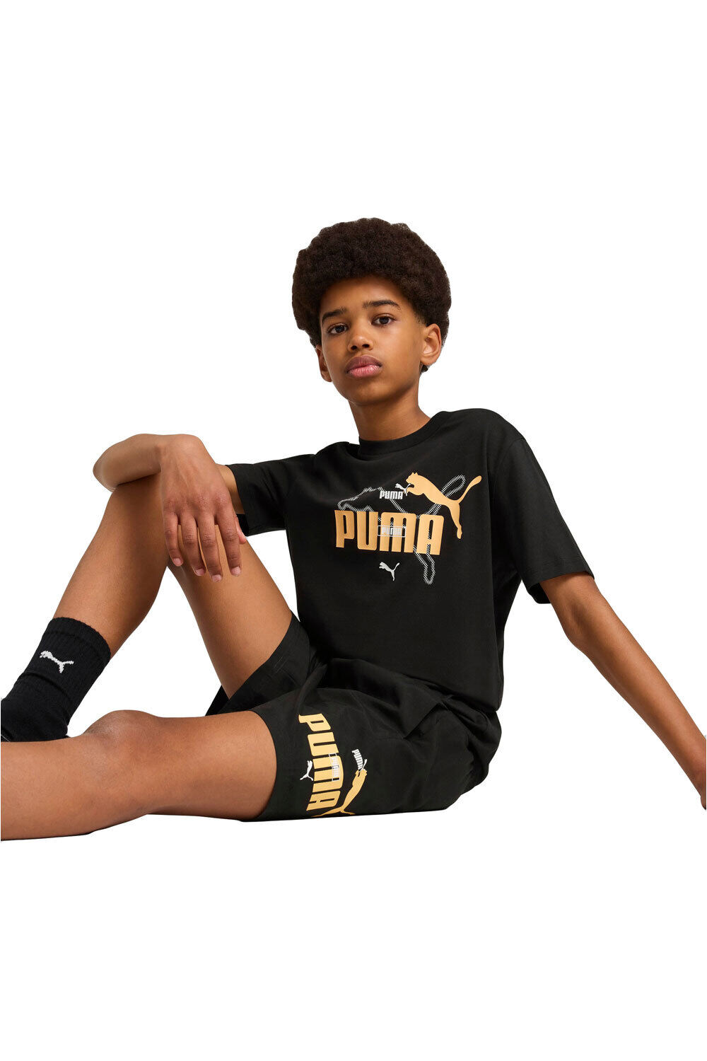 Puma camiseta manga corta niño ESS LOGO LAB Summer Tee B vista frontal