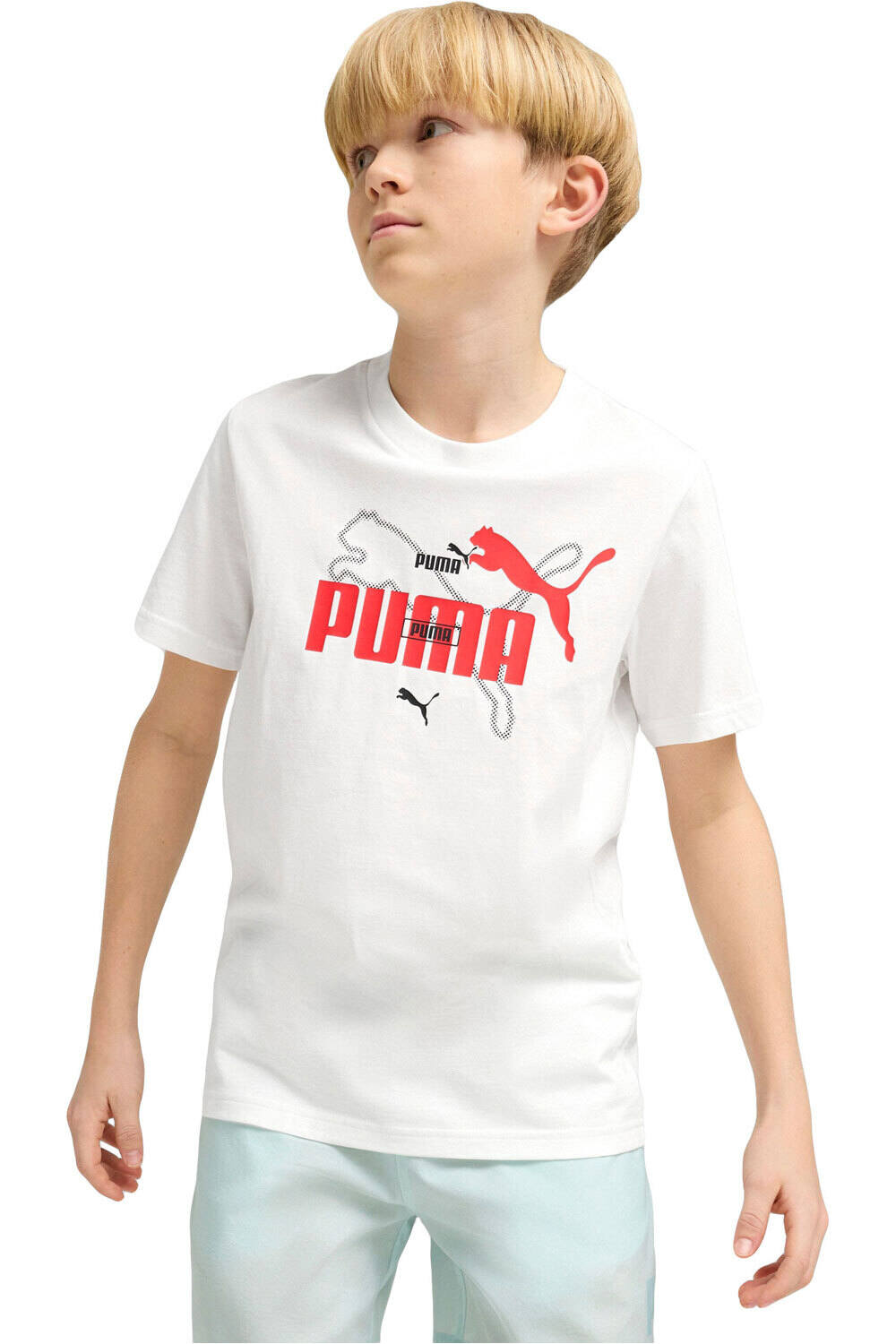 Puma camiseta manga corta niño ESS LOGO LAB Summer Tee B vista frontal
