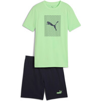 Puma camiseta manga corta niño ESS LOGO LAB Tee and Shorts Set B vista frontal