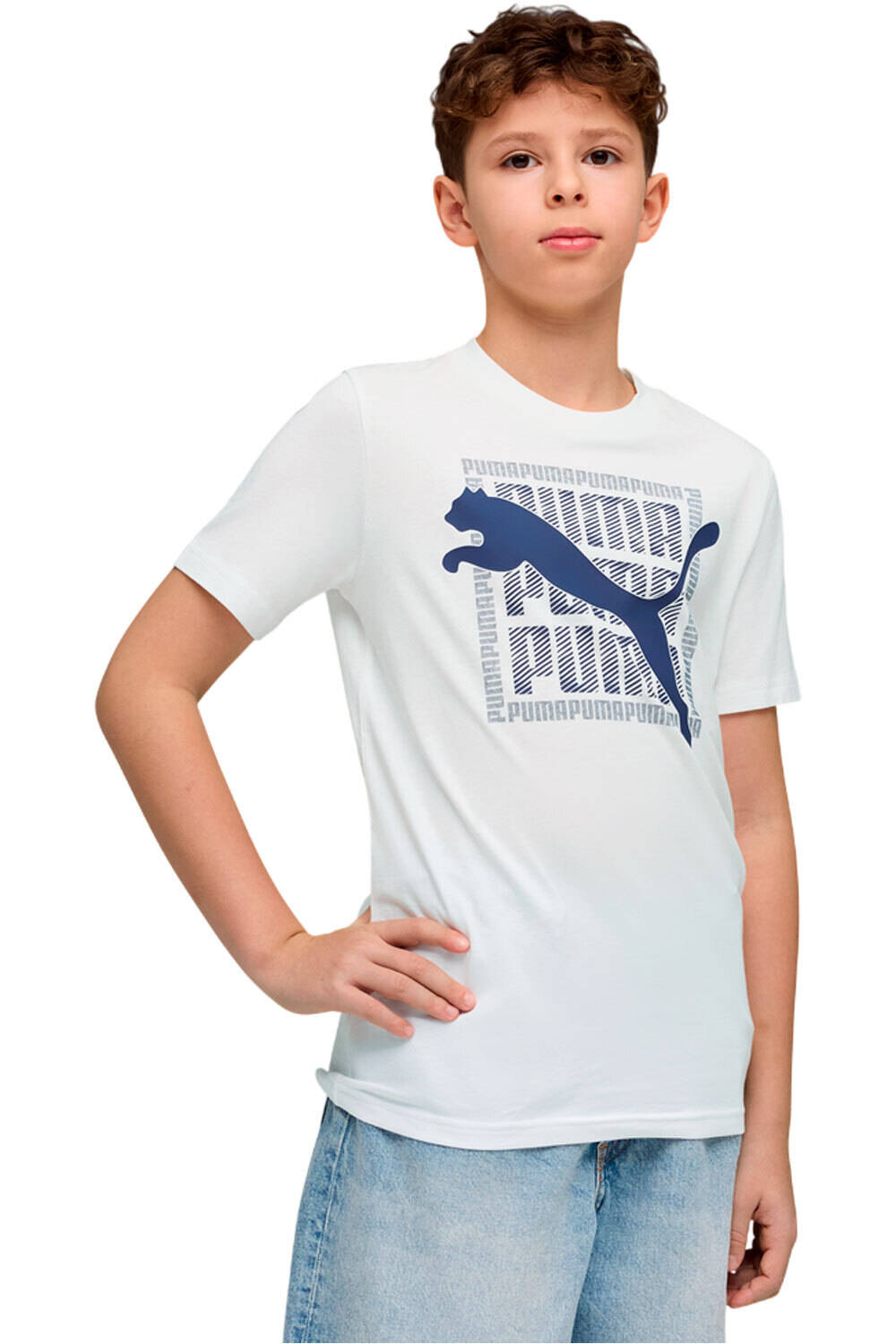 Puma camiseta manga corta niño M_GRAPHIC Cat Tee B vista frontal