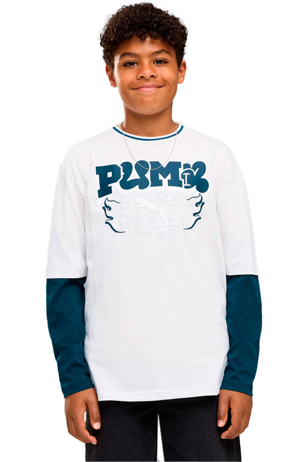 Puma camiseta manga corta niño MID90s Relaxed Layer vista frontal