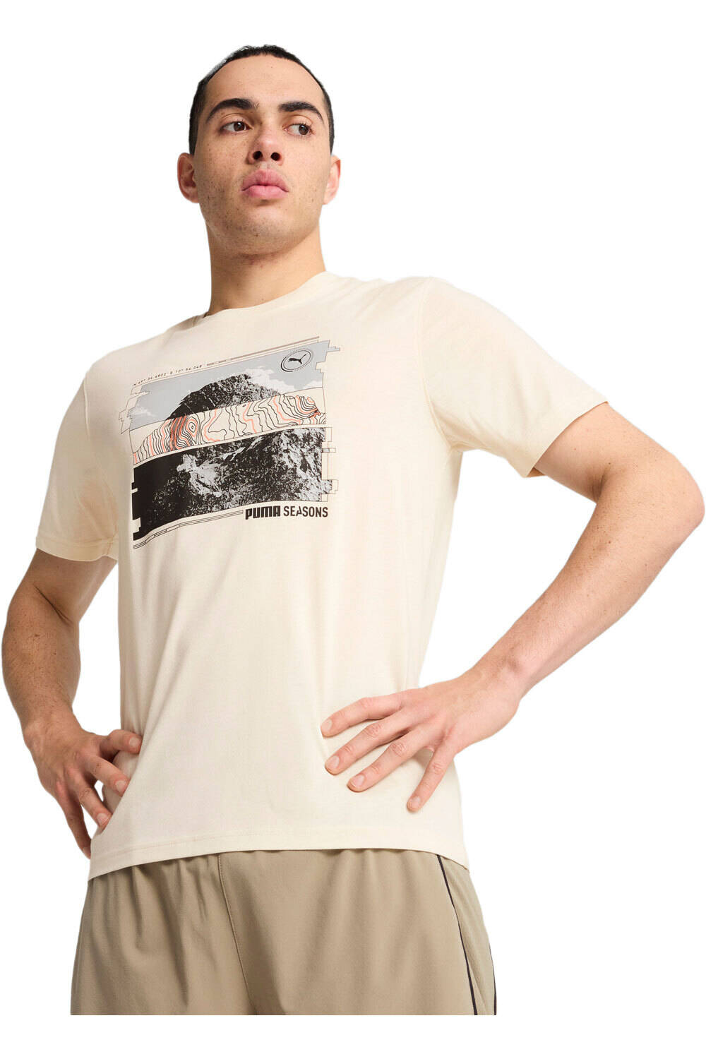 Puma camiseta técnica manga corta hombre GRAPHICS SEASONS UNISEX TEE vista frontal