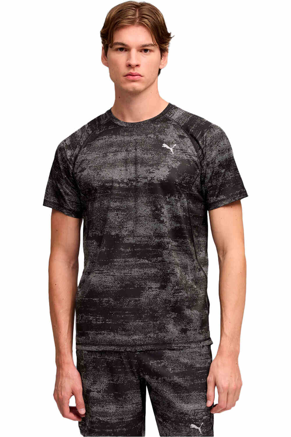 Puma camiseta técnica manga corta hombre M Run Velocity AOP T vista frontal