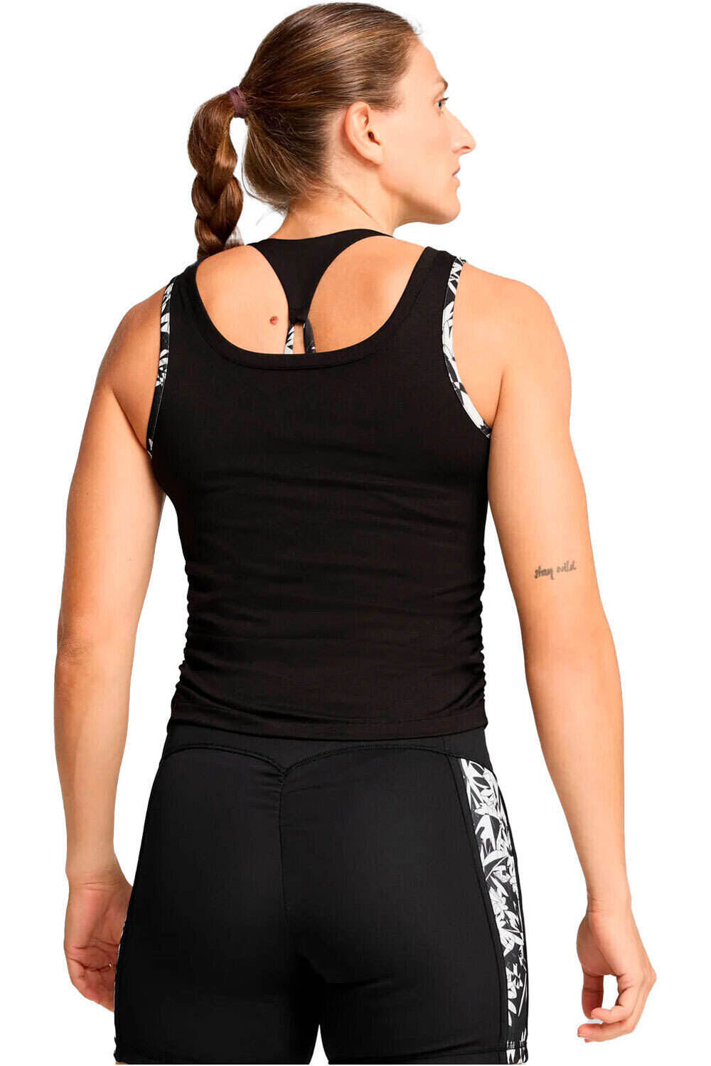 Puma camiseta tirantes fitness mujer TROPICAL AOP TANK - SHORT vista trasera