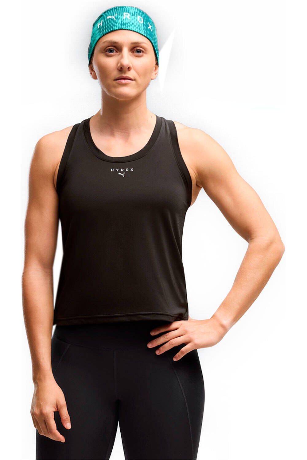 Puma camiseta tirantes fitness mujer W PUMA X HYROX PWRMO vista frontal