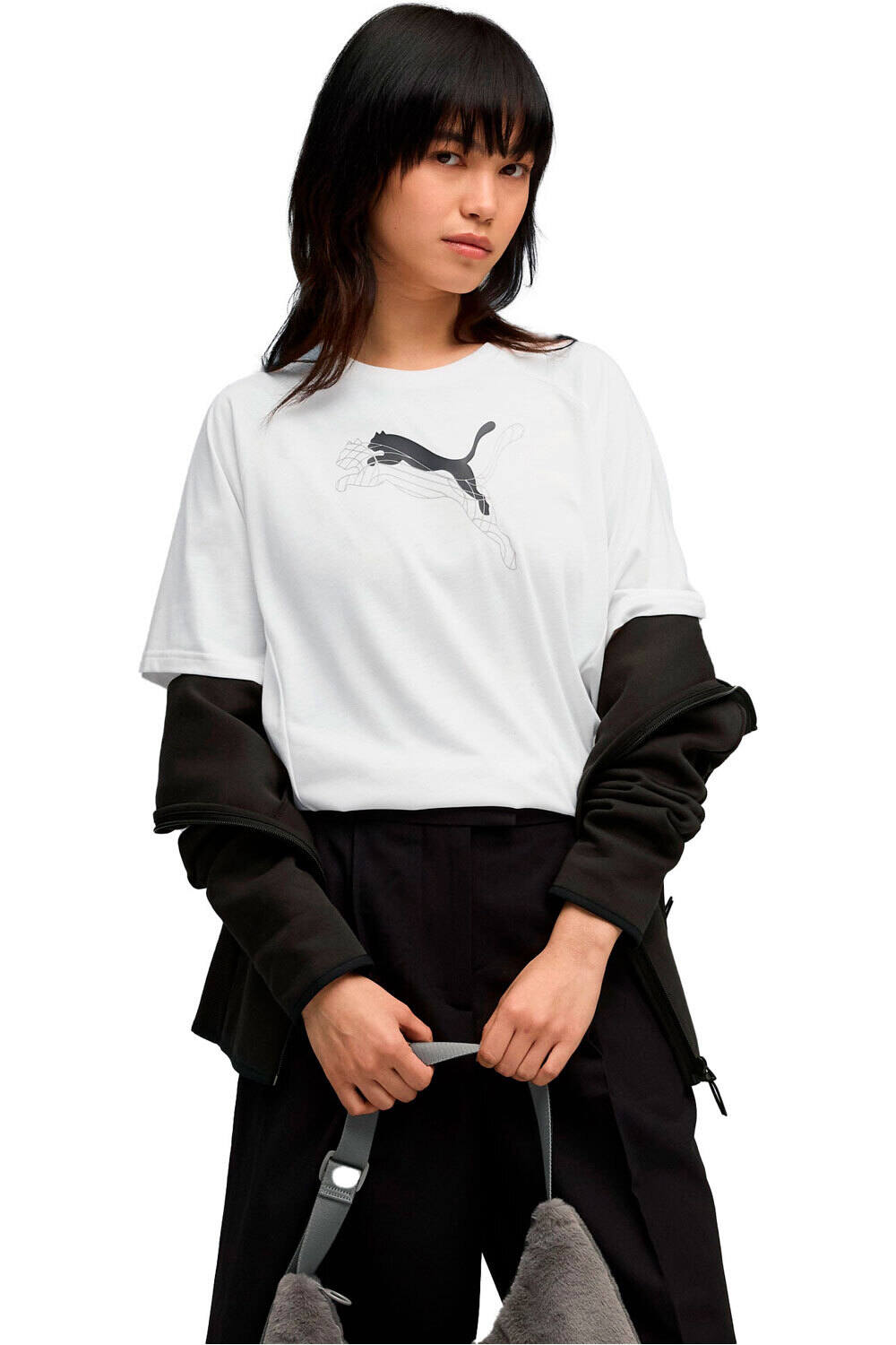 Puma camisetas fitness mujer EVOSTRIPE Relaxed Gr vista frontal