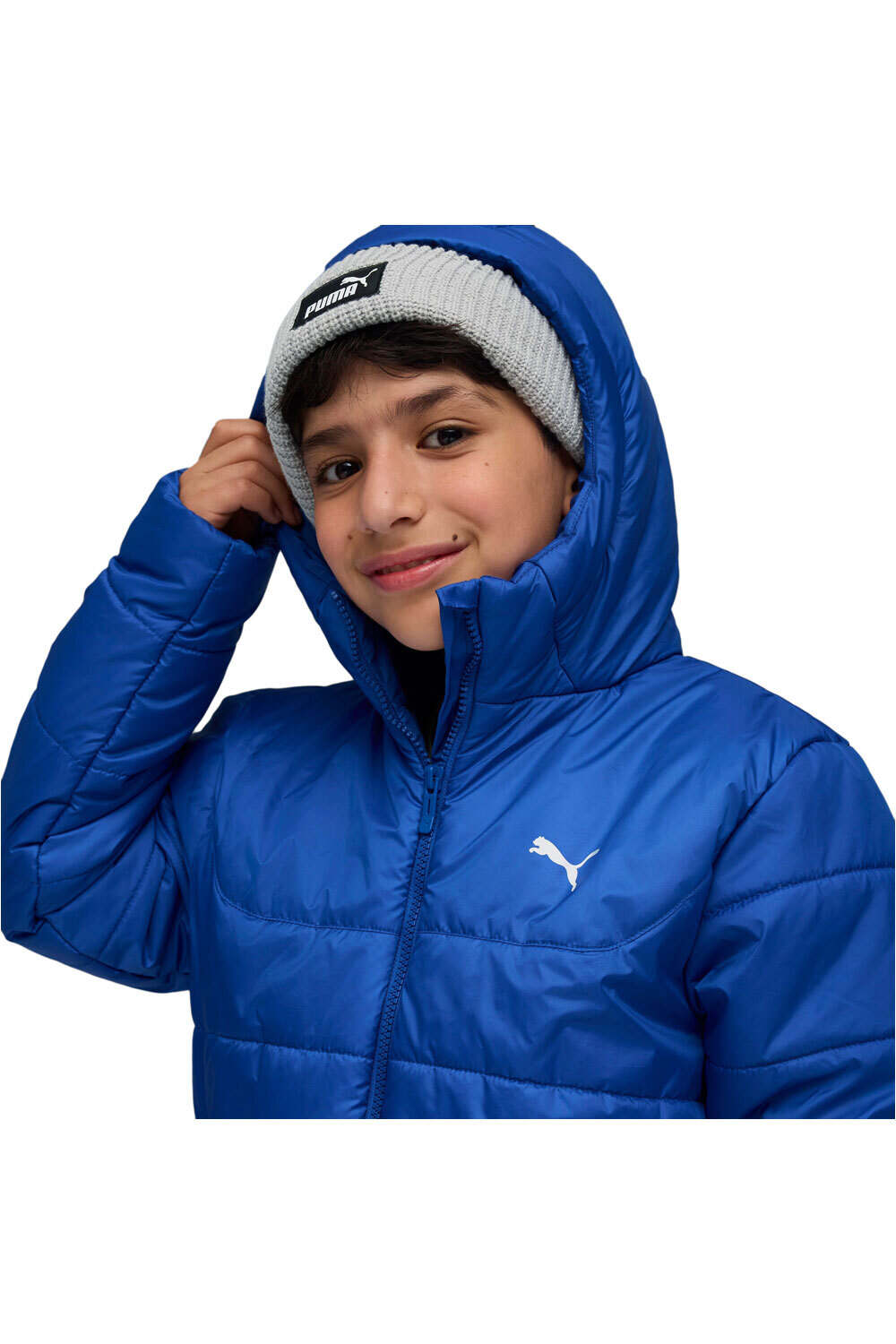 Puma chamarra niño ESS Hooded Padded Ja vista detalle