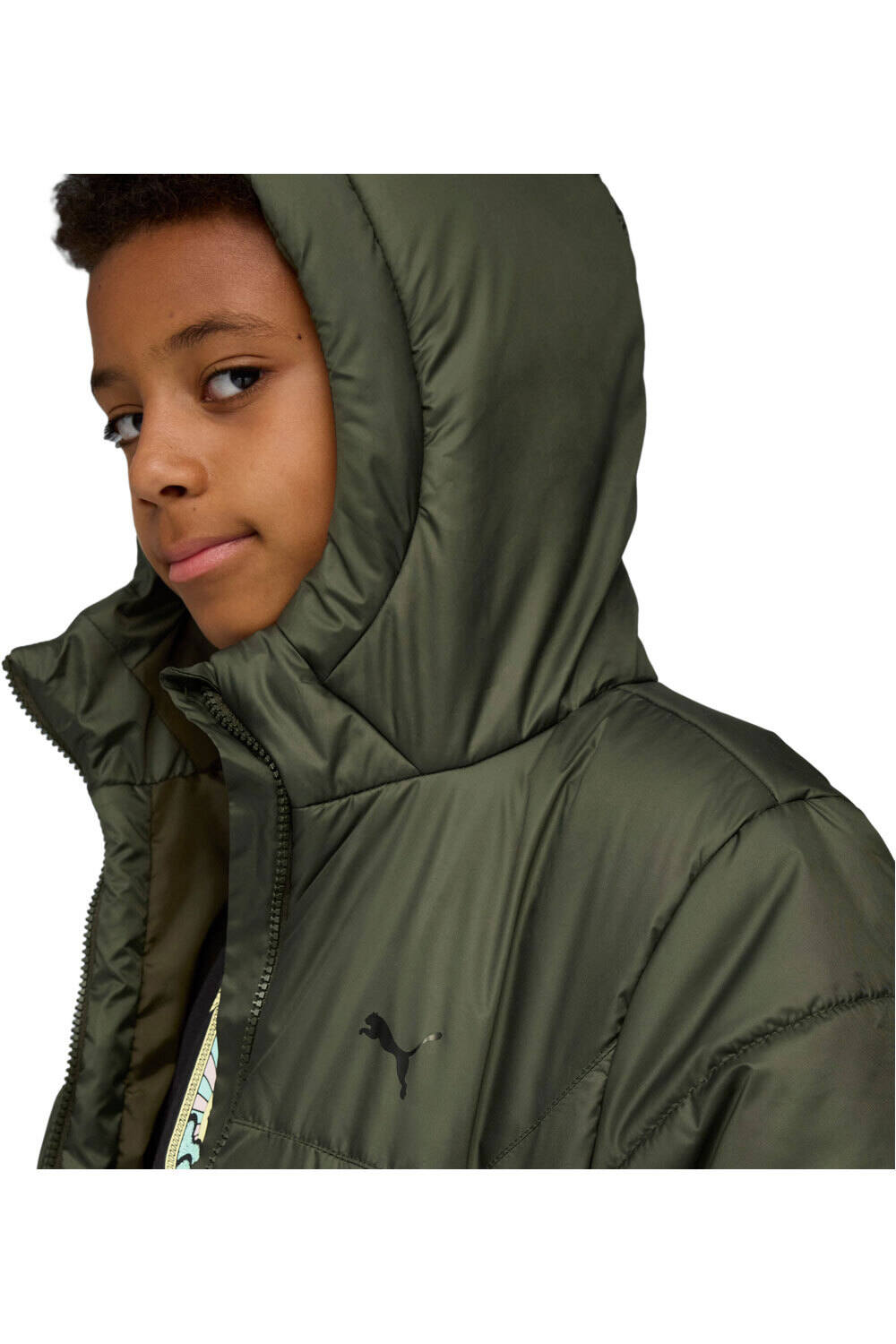 Puma chamarra niño ESS Hooded Padded Ja vista detalle