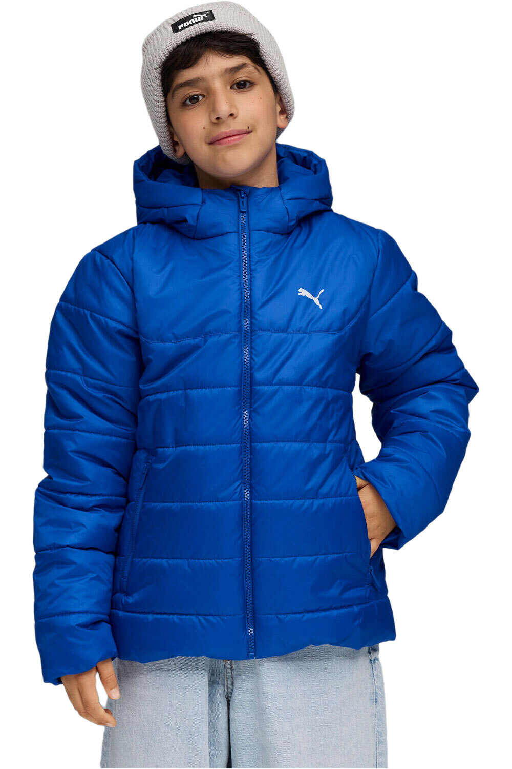 Puma chamarra niño ESS Hooded Padded Ja vista frontal
