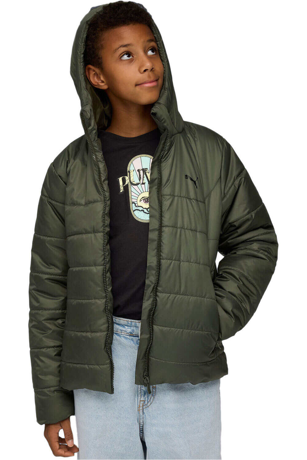 Puma chamarra niño ESS Hooded Padded Ja vista frontal