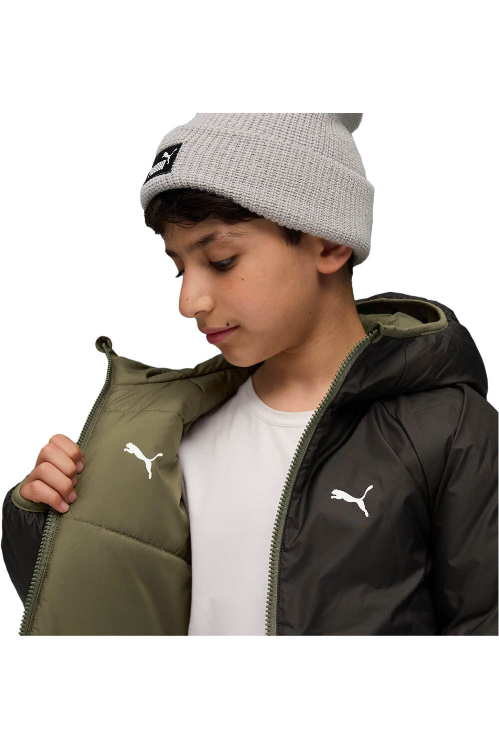 Puma chamarra niño Reversible Puffer Ja vista detalle