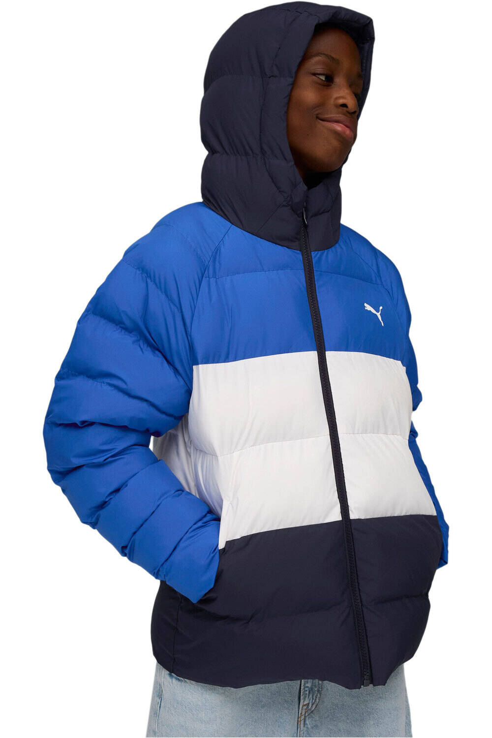 Puma chamarra niño Synthetic Hooded Puf vista frontal