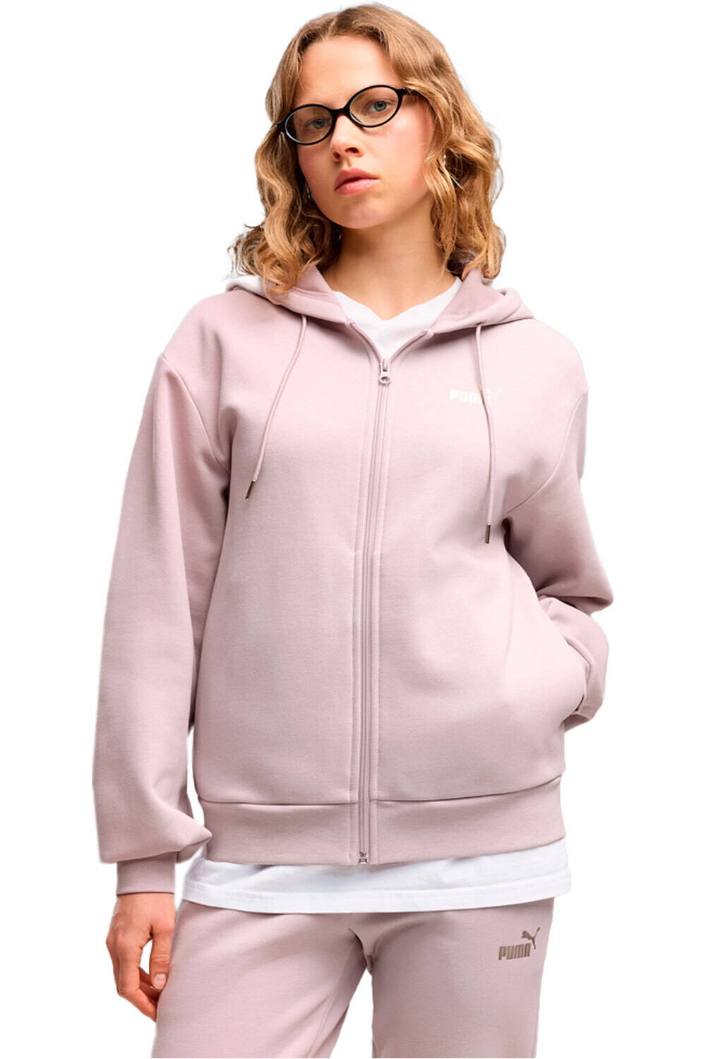 Puma chándal mujer Metallic Hooded Stan vista detalle