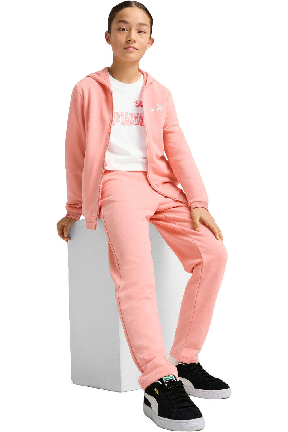 Puma chándal niña Metallic Hooded Sweat Suit TR G vista frontal