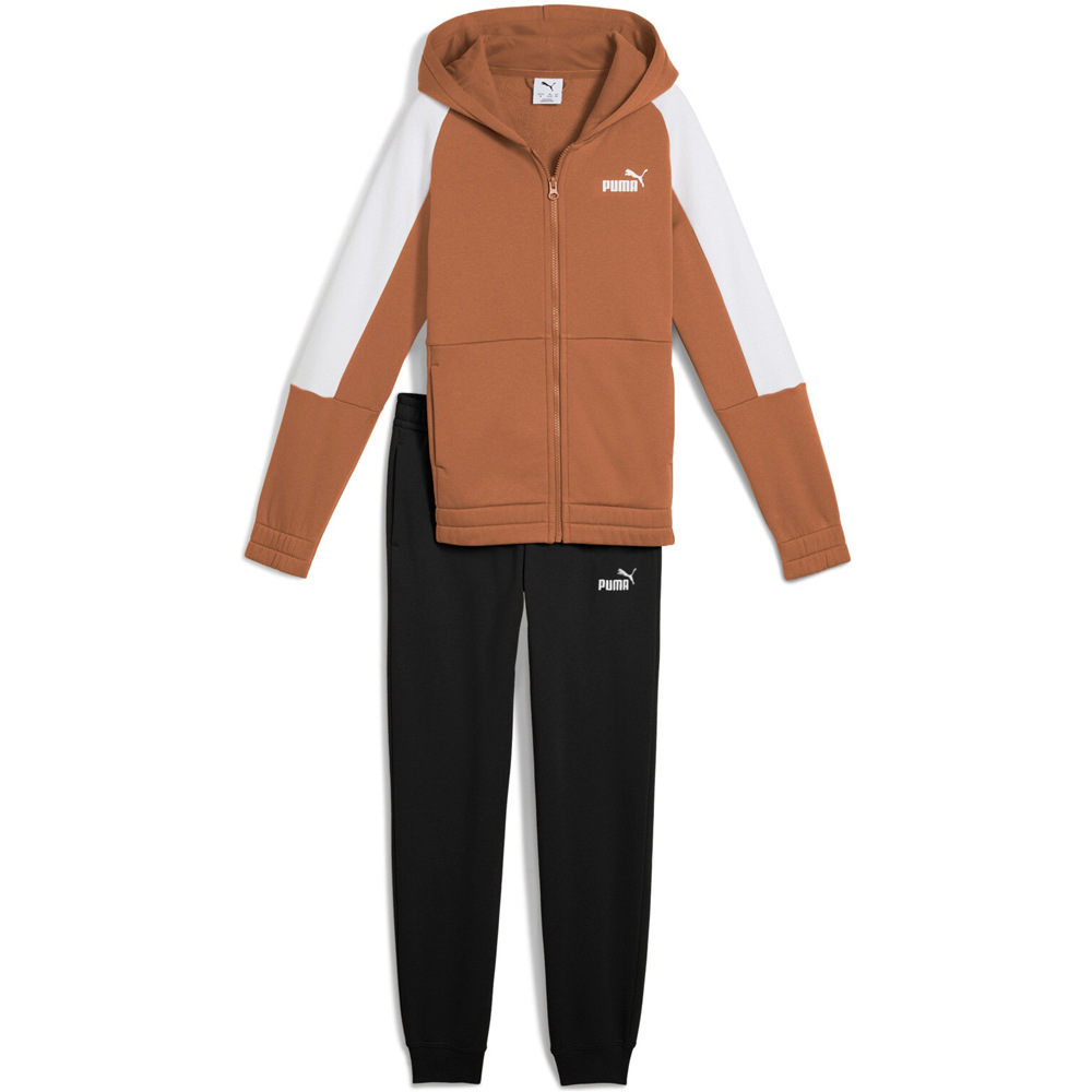 Puma chándal niño ESS BLOCK Hooded Ful vista frontal