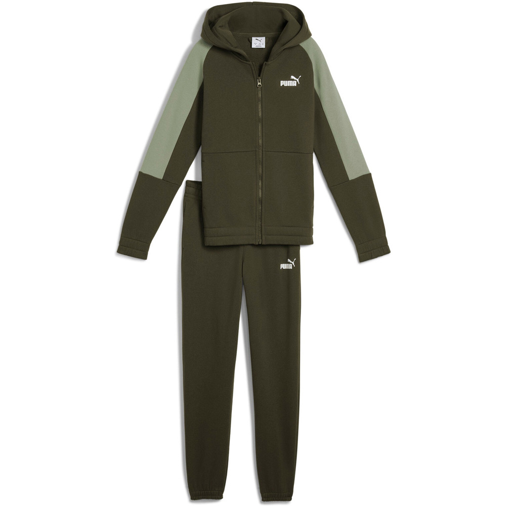 Puma chándal niño ESS BLOCK Hooded Ful vista frontal
