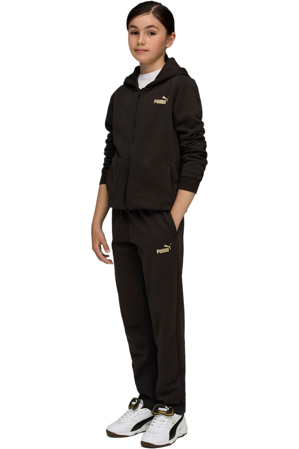 Puma chándal niño Metallic Hooded Swea vista frontal