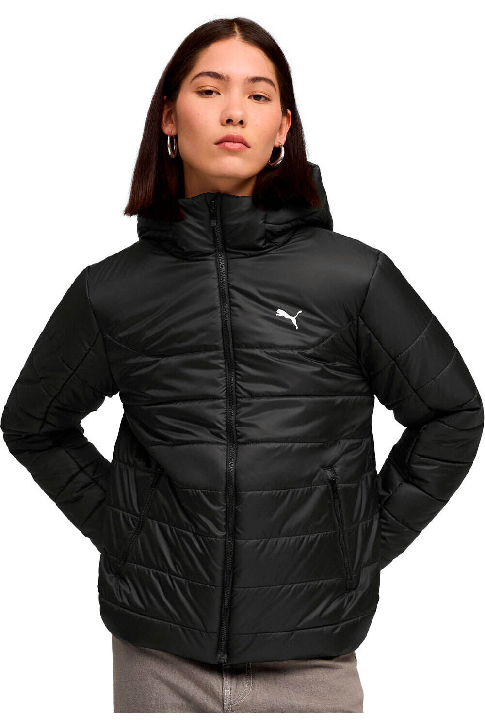 Puma chaquetas mujer ESS Hooded Padded Ja vista frontal