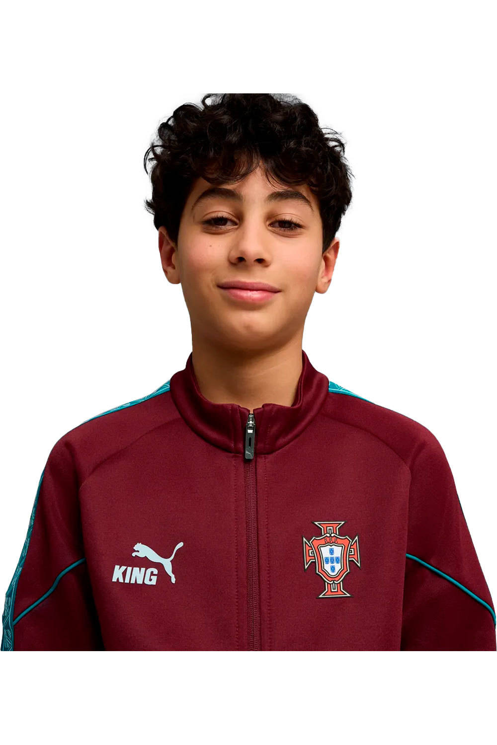 Puma chubasquero y chaquetones entrenamiento fútbol niño FPF KING Anthem Jack vista detalle