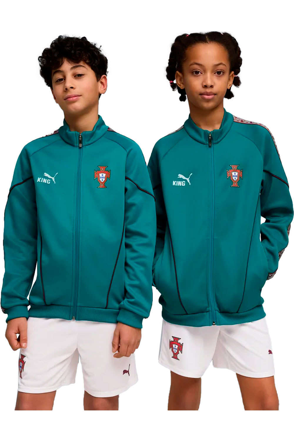 Puma chubasquero y chaquetones entrenamiento fútbol niño FPF KING Anthem Jack vista frontal