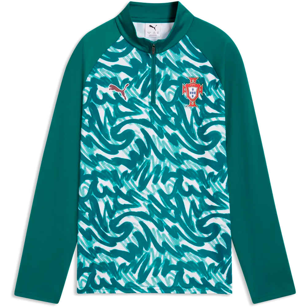 Puma chubasquero y chaquetones entrenamiento fútbol niño FPF Warm Up 1/4 Zip vista frontal