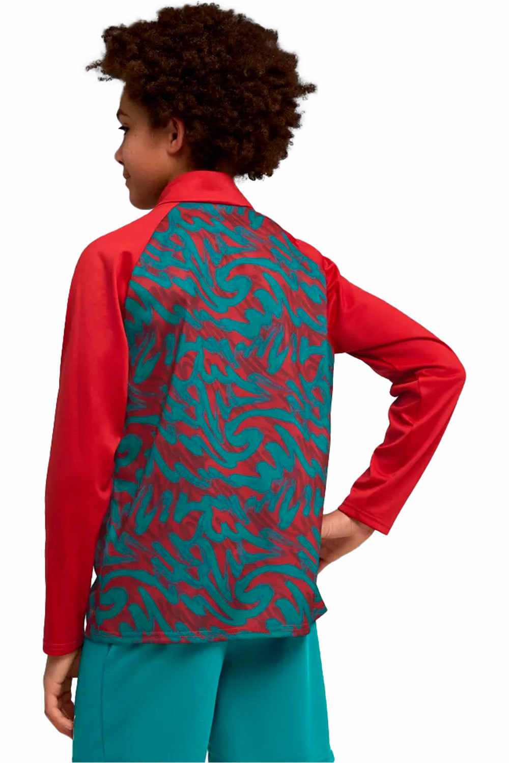 Puma chubasquero y chaquetones entrenamiento fútbol niño FPF Warm Up 1/4 Zip vista trasera