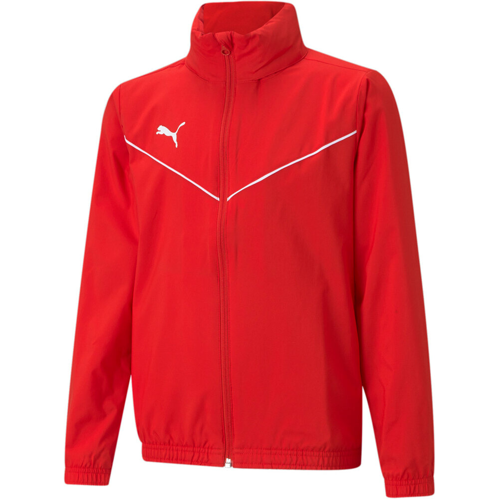 Puma chubasquero y chaquetones entrenamiento fútbol niño teamRISE All Weather Jkt Jr vista frontal