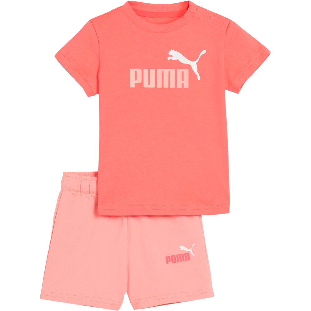 Puma conjunto bebé MINICATS ESS Tee and Shorts Set INF vista frontal