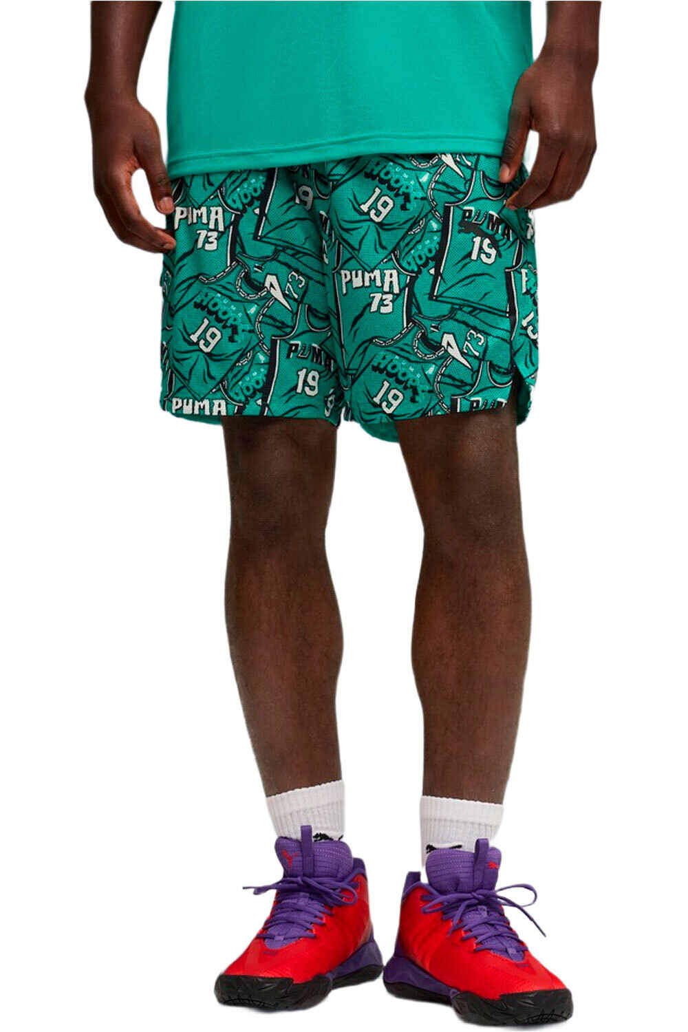 Puma pantalón baloncesto Flagrant Foul AOP 6 vista frontal