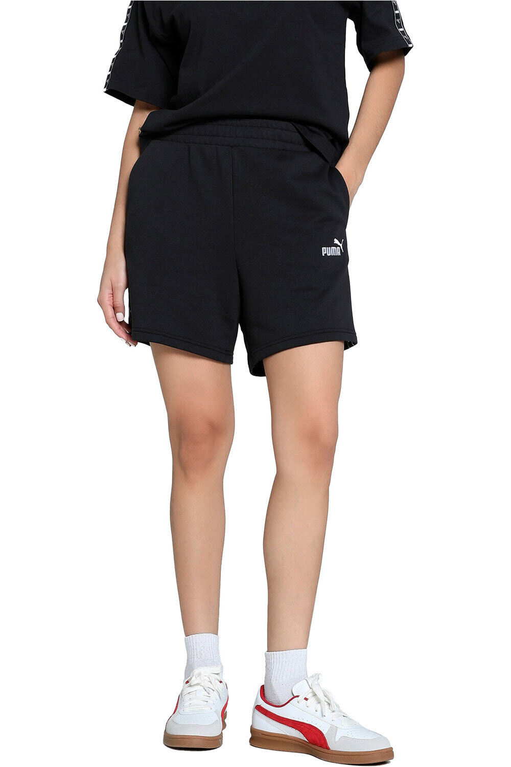 Puma pantalón corto deporte mujer ESS TAPE High-Waist Shorts 5 vista frontal