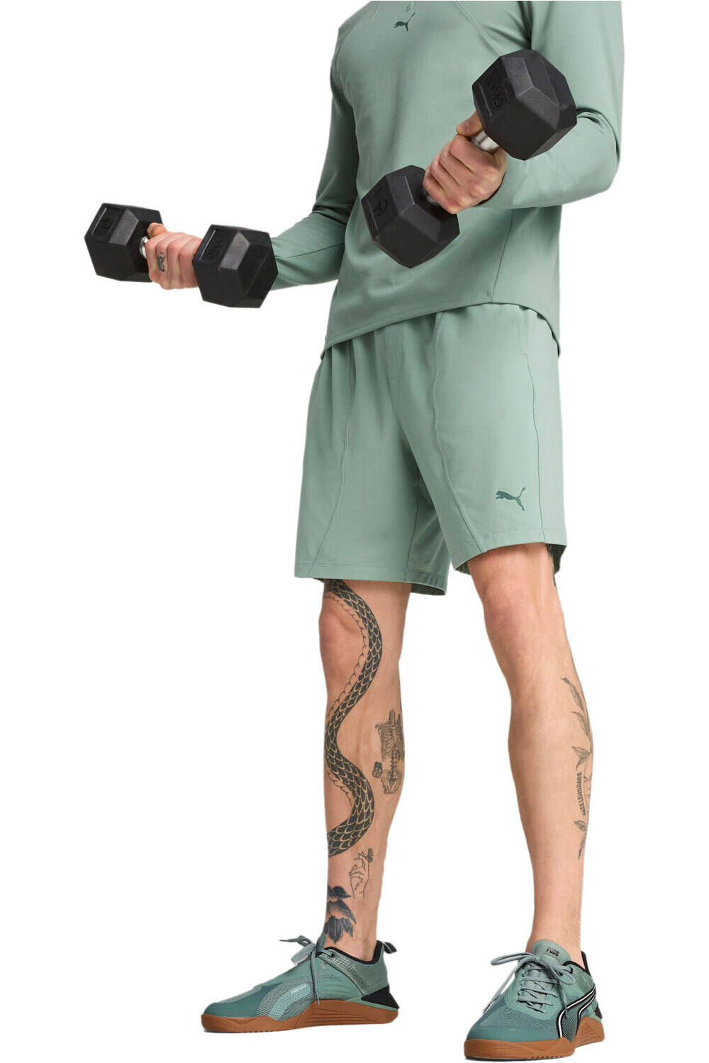 Puma pantalón corto fitness hombre M CLOUDSPUN 7  KNIT SHORT vista frontal