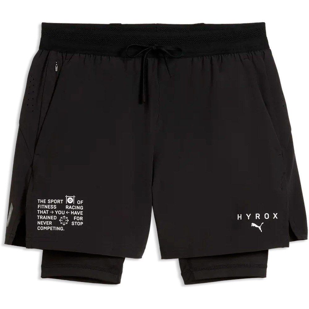 Puma pantalón corto fitness hombre M PUMA x HYROX 2in1 vista frontal