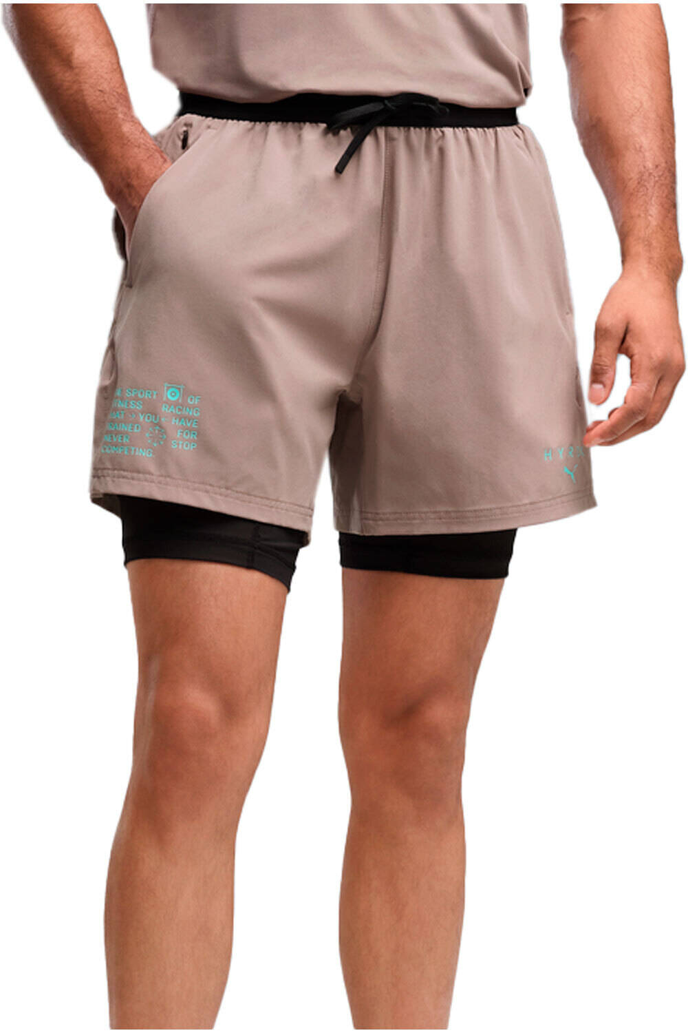 Puma pantalón corto fitness hombre M PUMA x HYROX 2in1 vista frontal