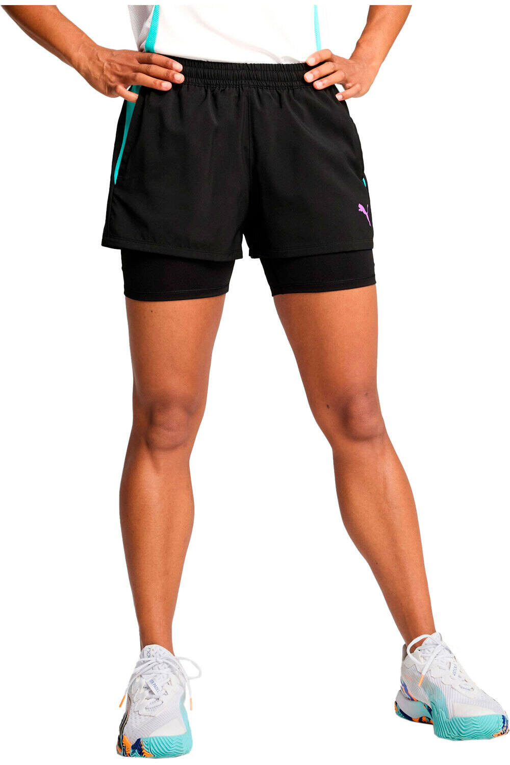 Puma pantalon corto tenis mujer Individual Padel 2in vista frontal