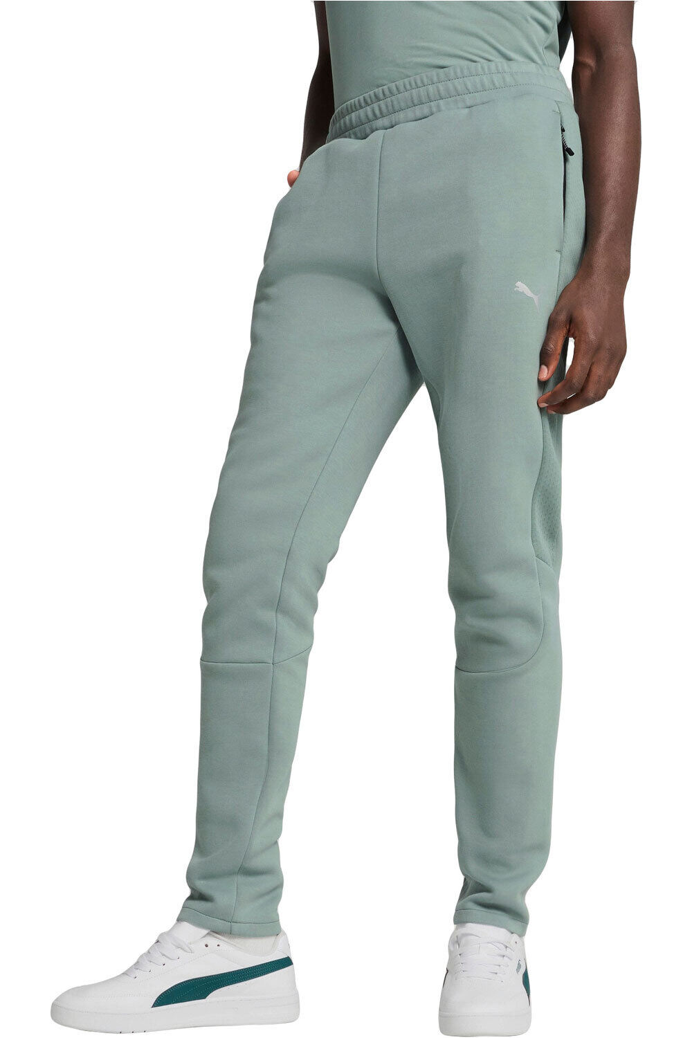 Puma pantalón hombre EVOSTRIPE Pants DK o vista frontal