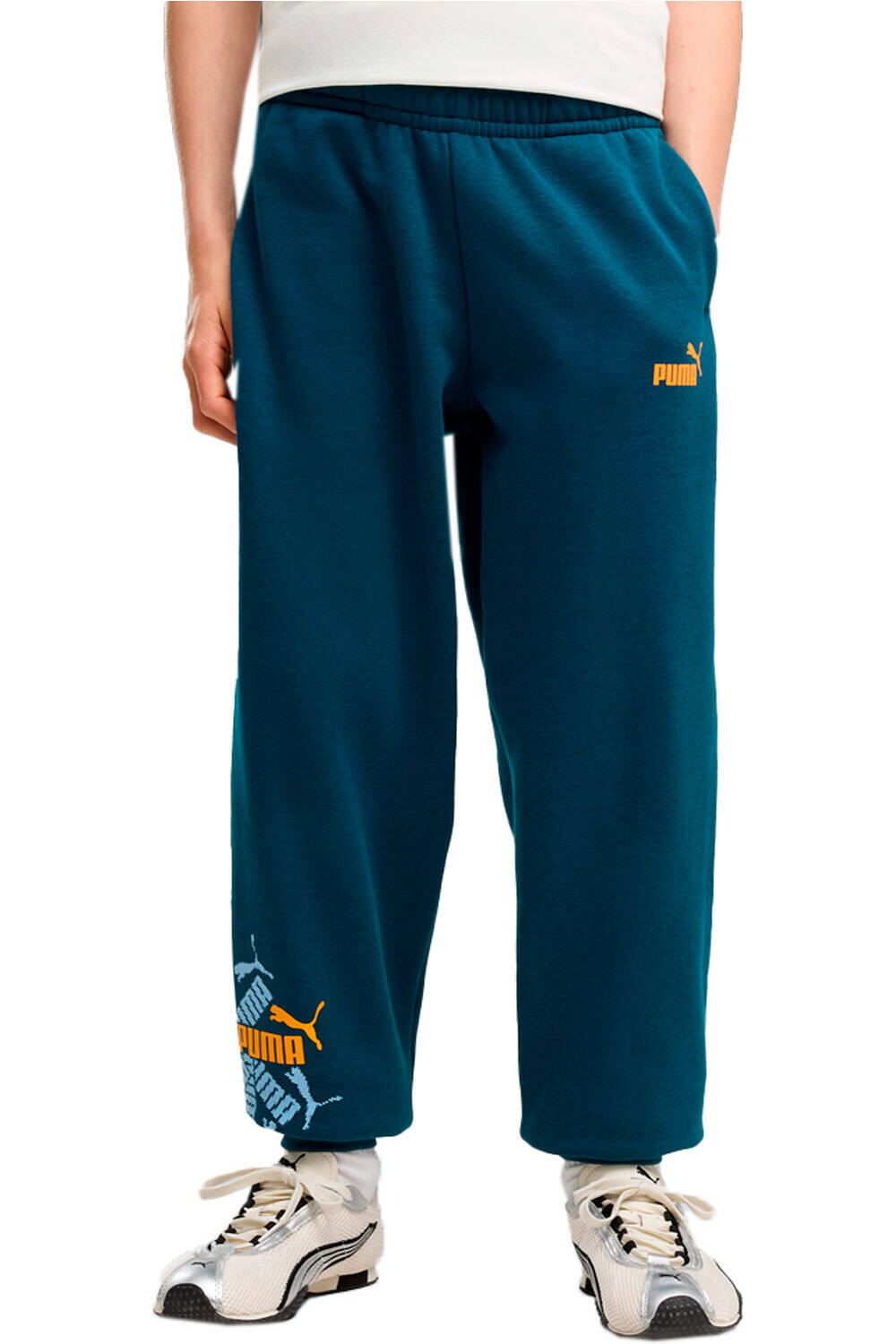 Puma pantalón niño ESS LOGO LAB Brand S vista frontal