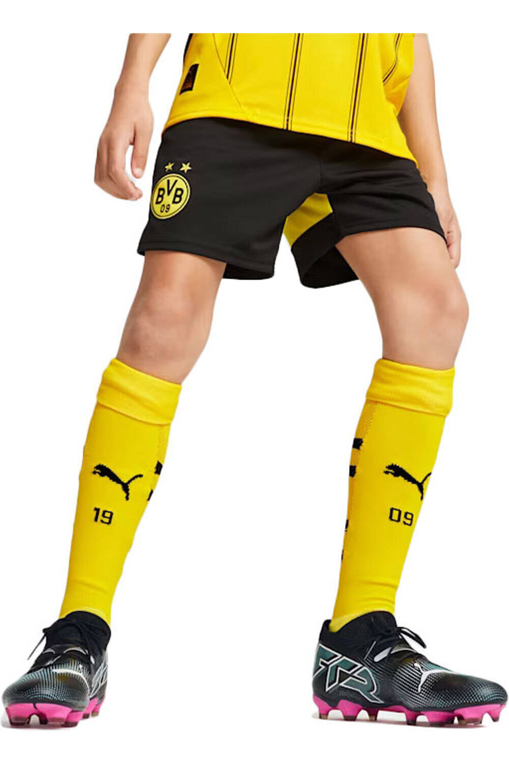Puma pantalones fútbol oficiales niño BVB Shorts Replica J vista frontal