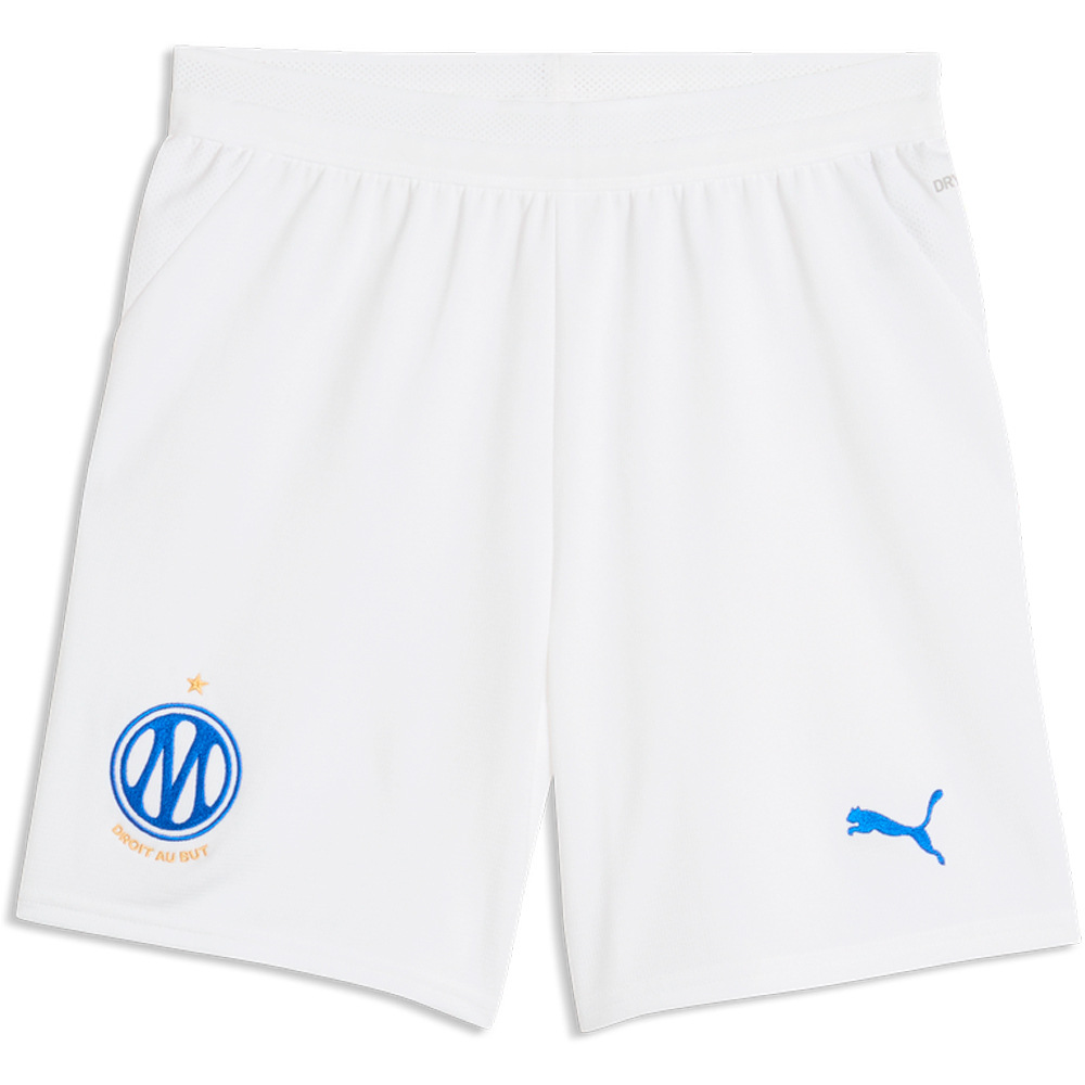 Puma pantalones fútbol oficiales niño OM Shorts Replica Jr vista detalle