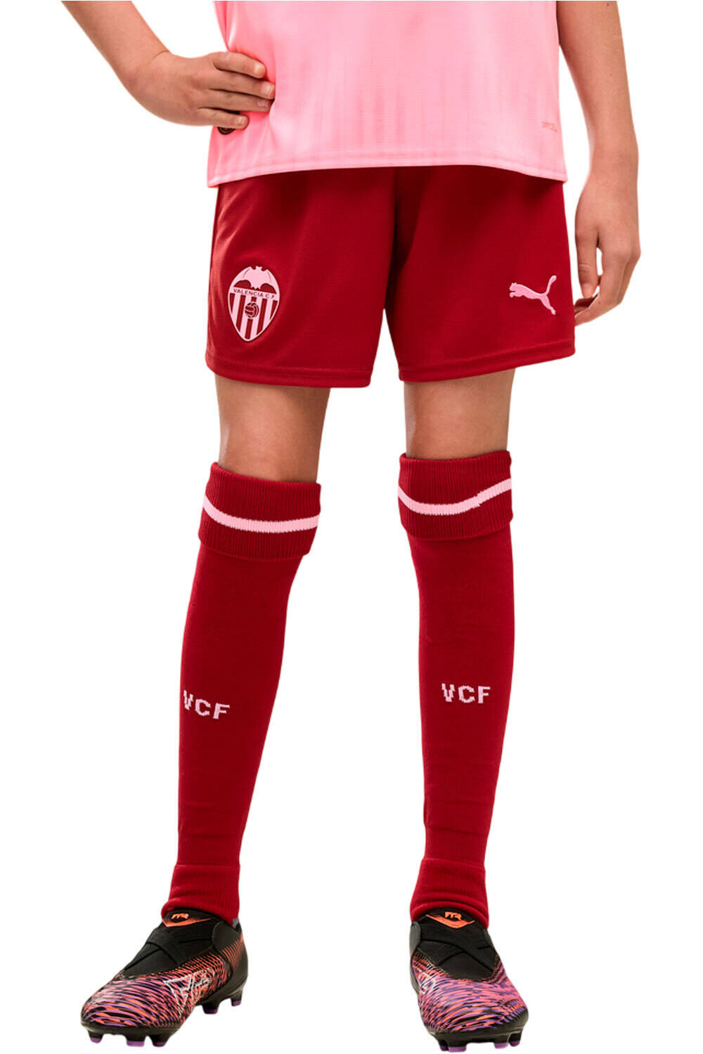 Puma pantalones fútbol oficiales niño VCF Shorts Replica J vista frontal