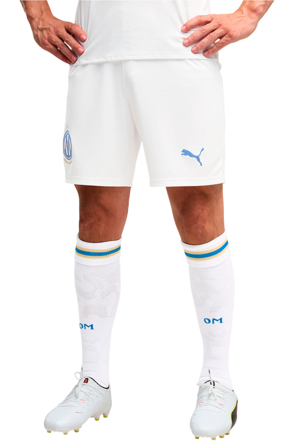 Puma pantalones fútbol oficiales OM Shorts Replica vista frontal