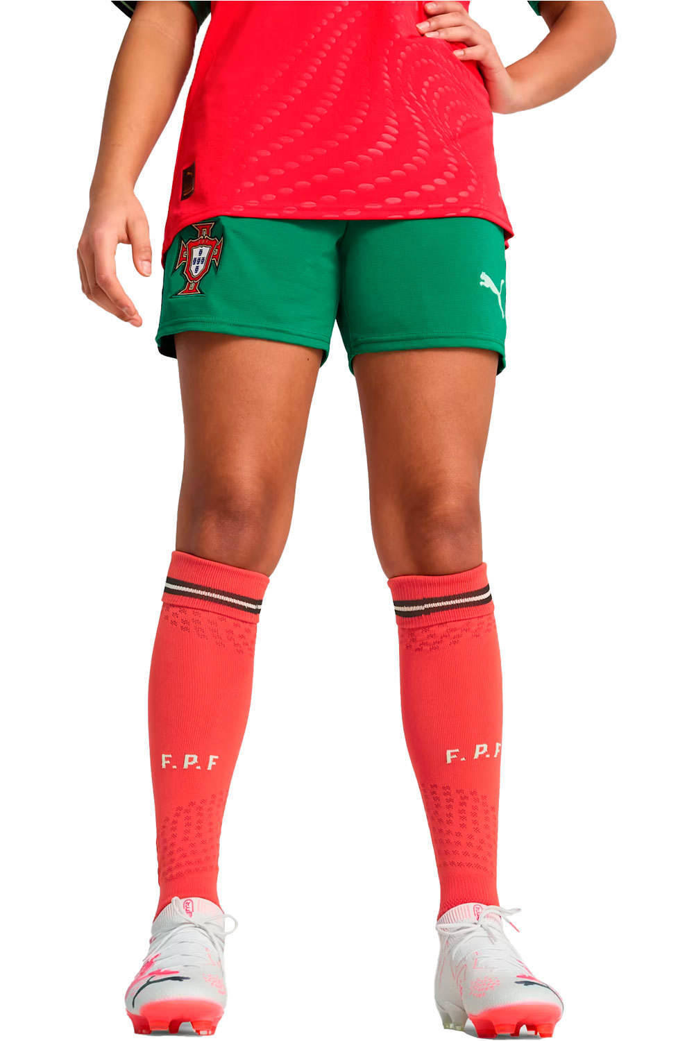 Puma pantalones fútbol oficiales PORTUGAL 25 Shorts Replica w/ blocking W vista frontal