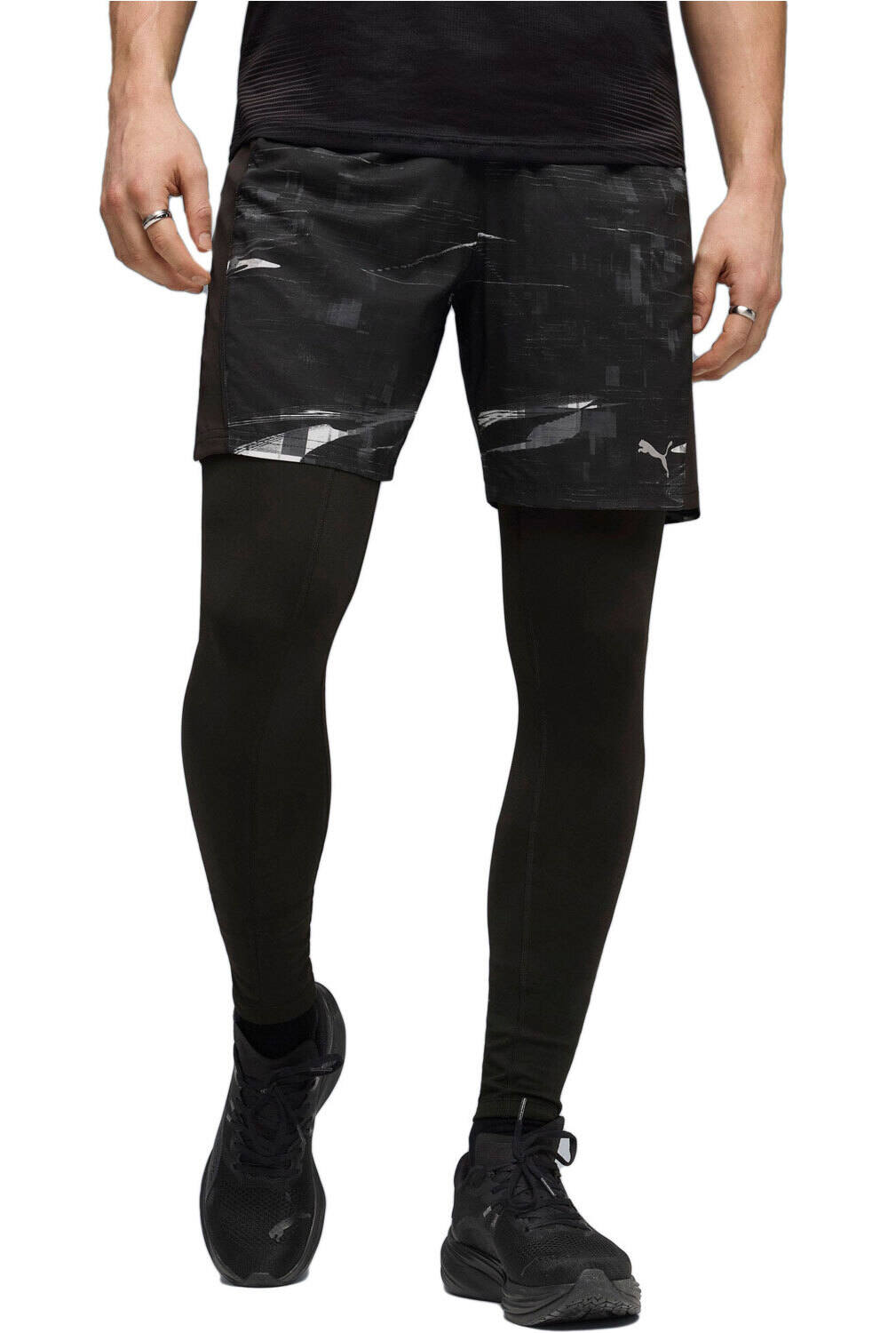 Puma pantaloneta técnica hombre M Run Velocity AOP 7 vista frontal