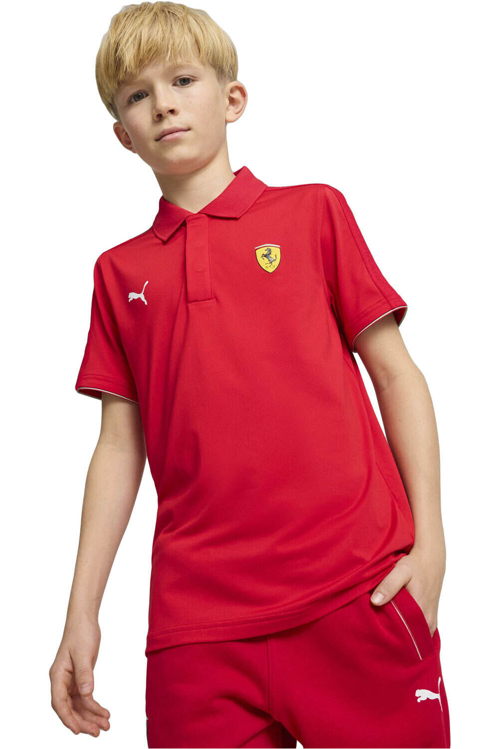 Puma polo manga corta niño Ferrari Race Kids Cloudspun Polo vista frontal