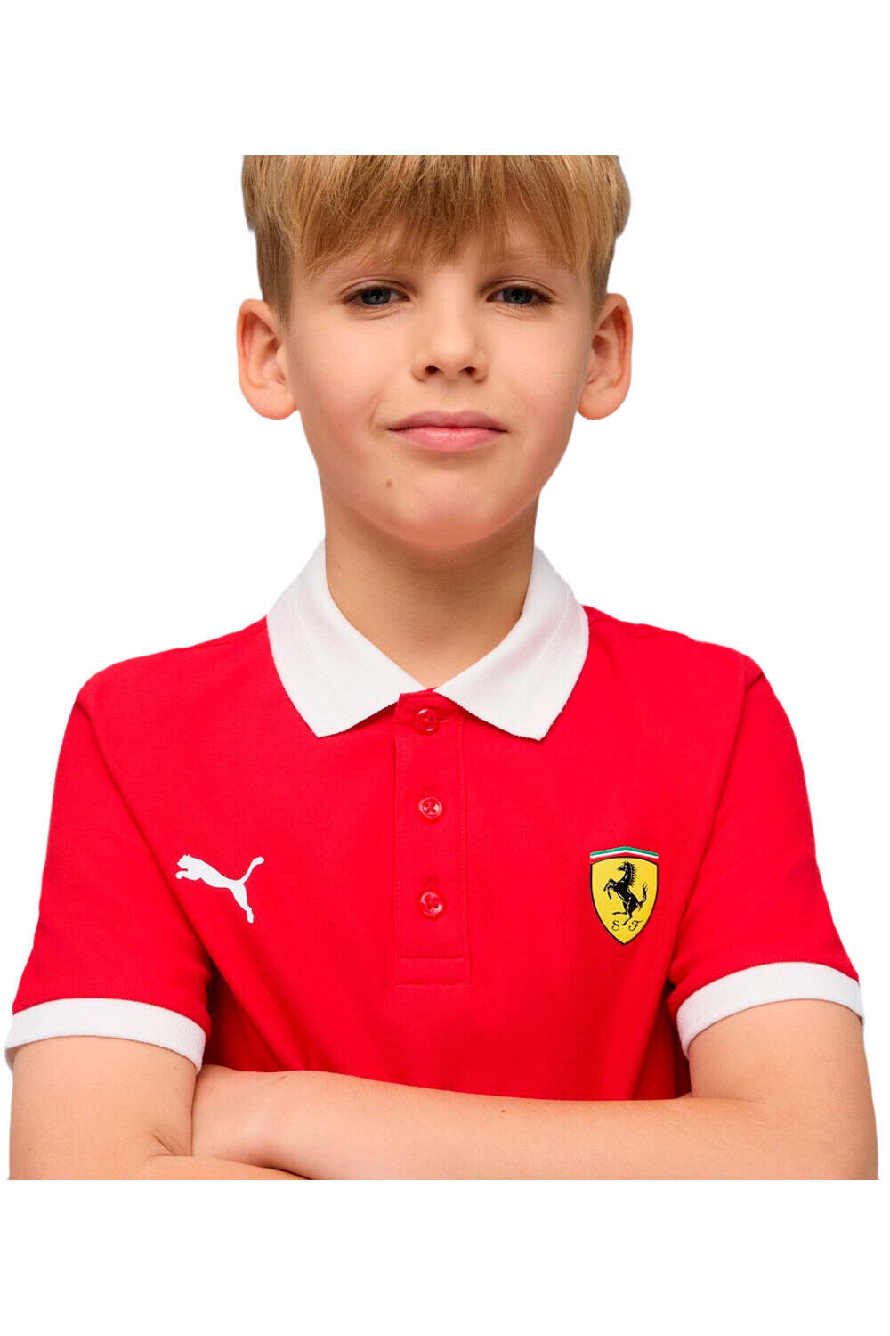 Puma polo manga corta niño Ferrari Race Kids Po vista detalle