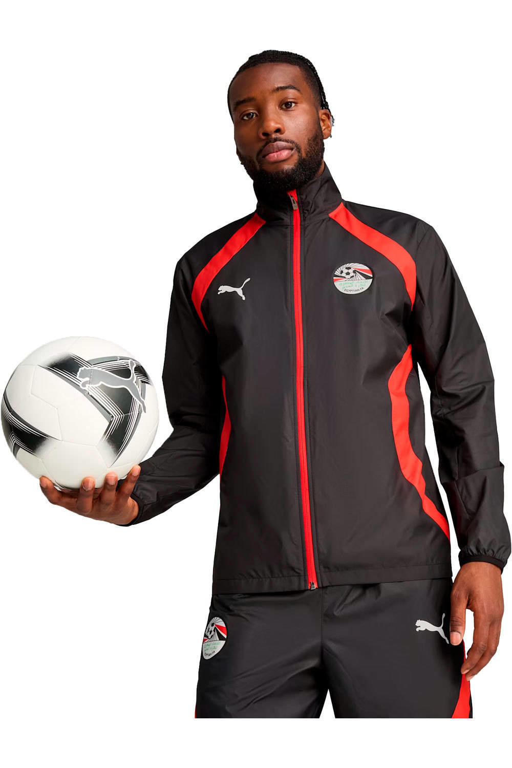 Puma sudadera entrenamiento fútbol EGIPTO 25 Prematch Woven Jacket vista frontal