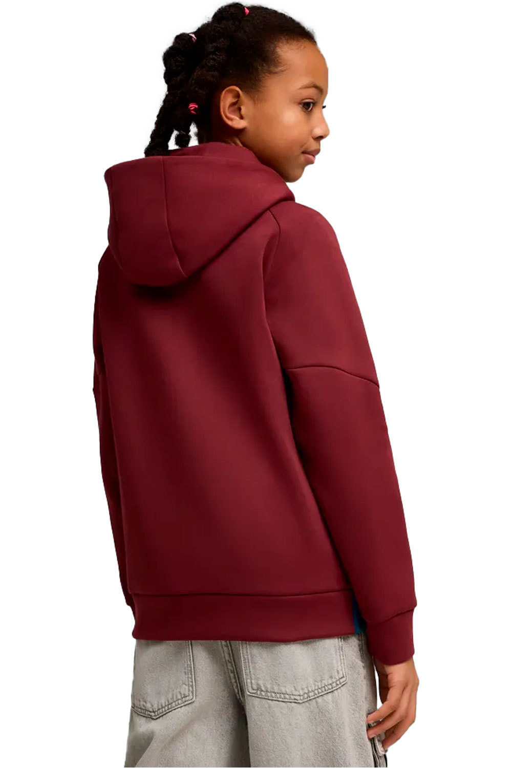 Puma sudadera entrenamiento fútbol niño FPF PUMATECH FZ Hood vista trasera