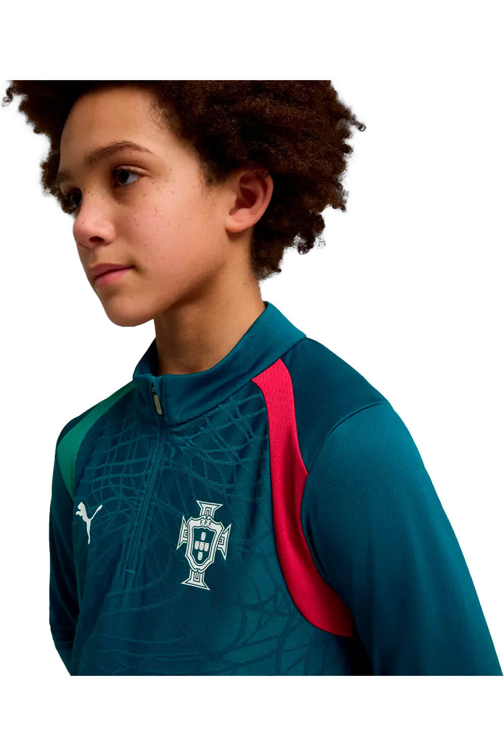 Puma sudadera entrenamiento fútbol niño FPF Training 1/4 Zip vista detalle