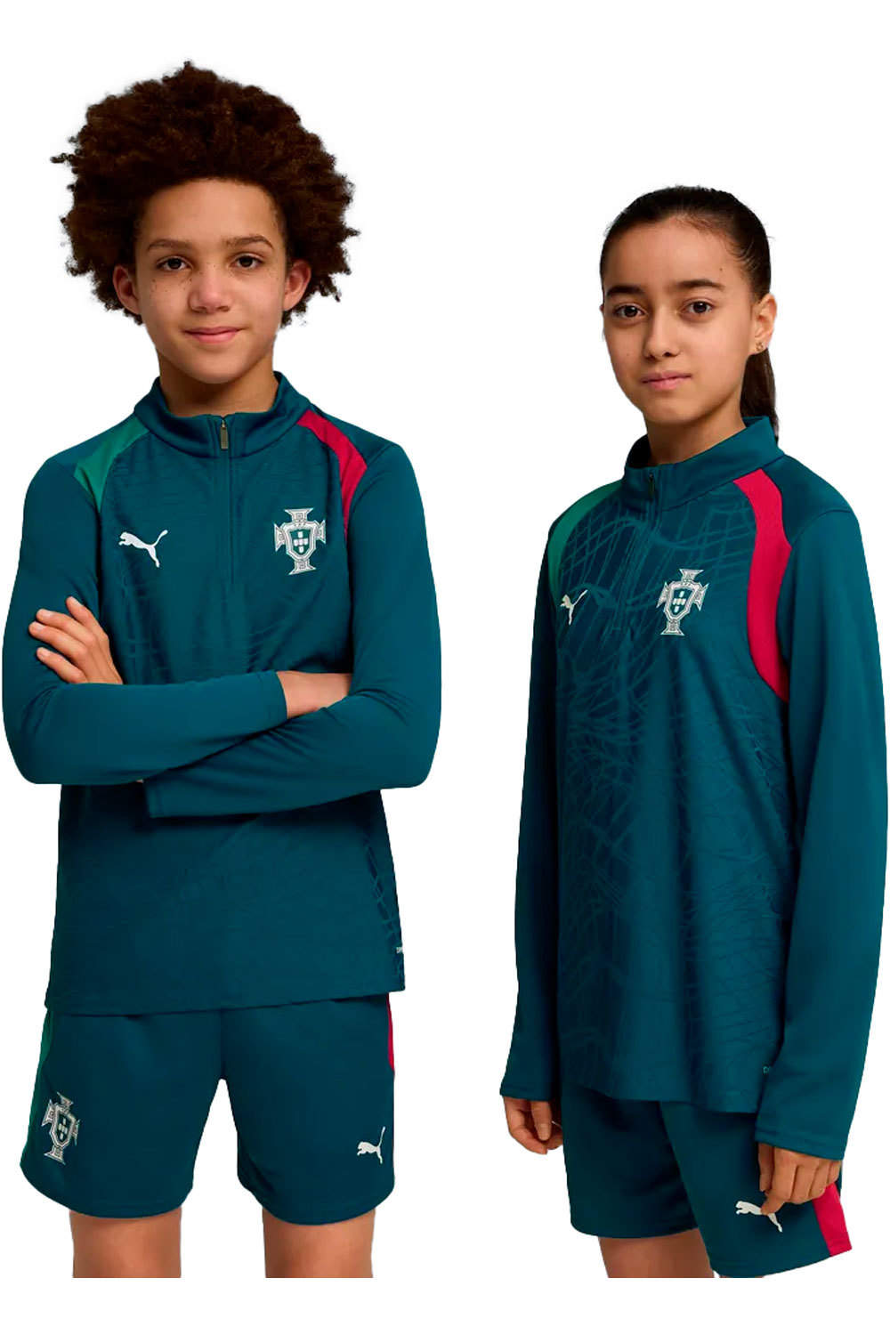 Puma sudadera entrenamiento fútbol niño FPF Training 1/4 Zip vista frontal