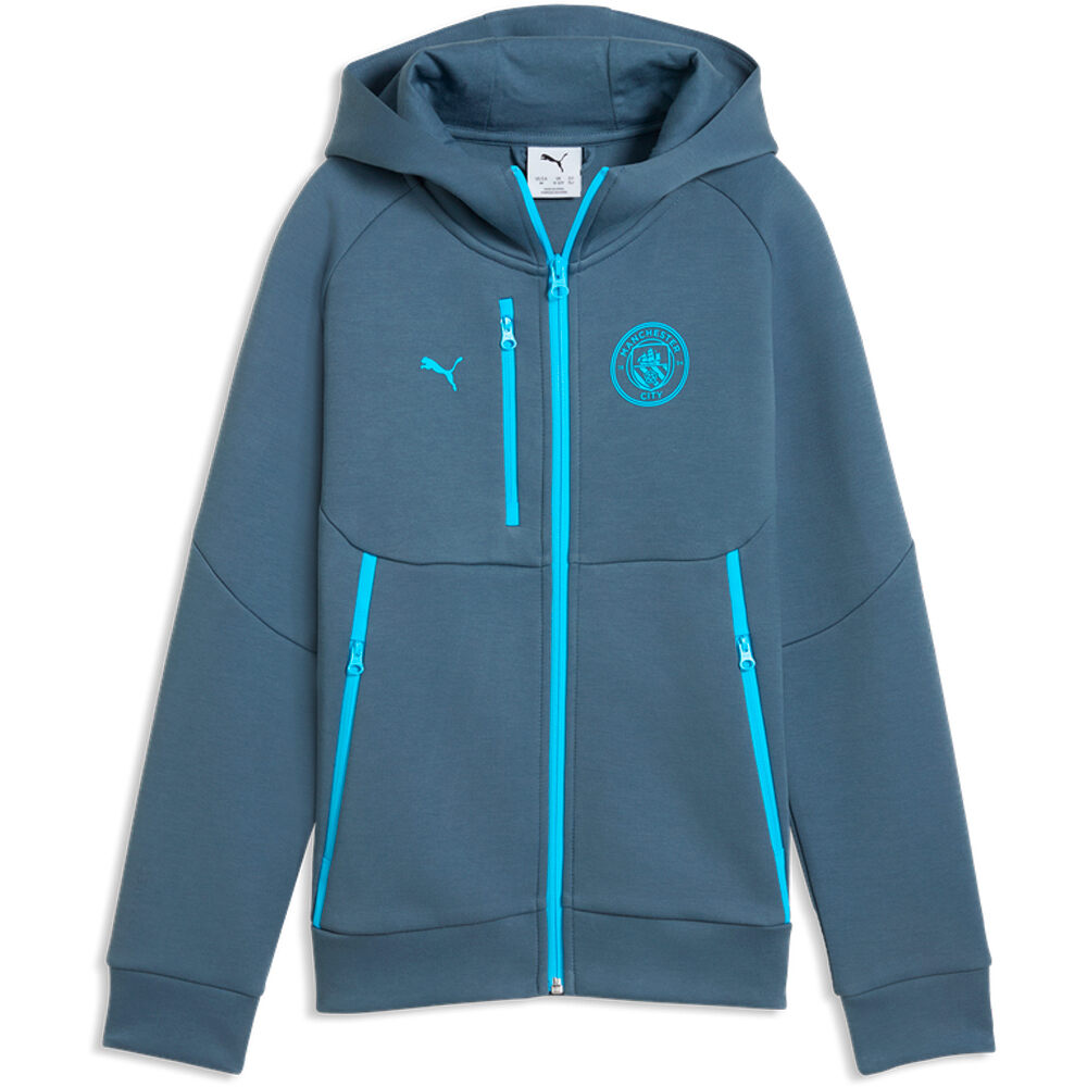 Puma sudadera entrenamiento fútbol niño MCFC PUMATECH FZ Hoo 03