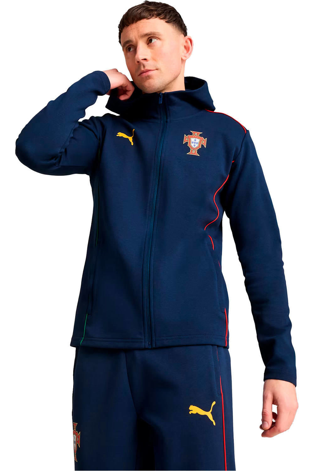Puma sudadera entrenamiento fútbol PORTUGAL 25 Casuals Hooded Jacket vista frontal